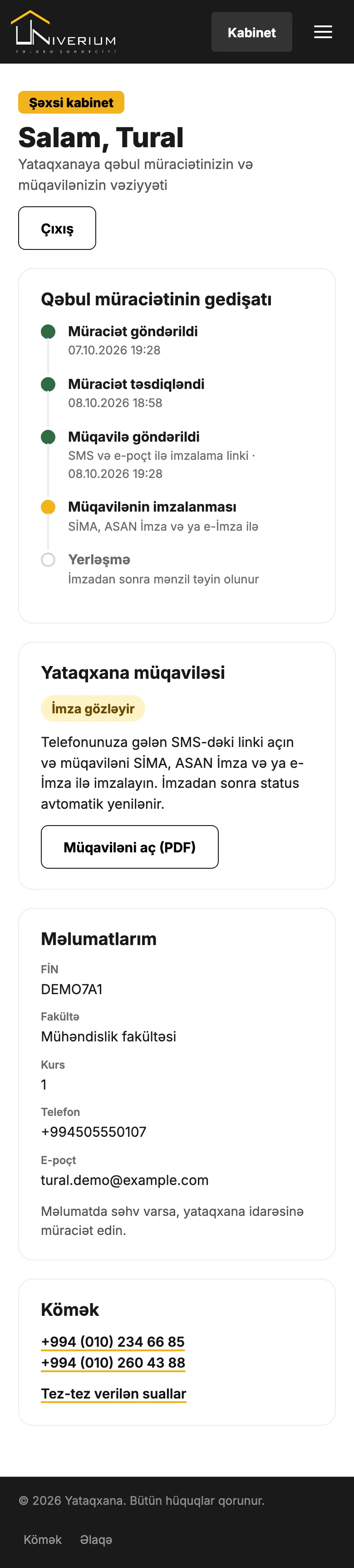 Kabinet: qəbulun gedişatı və müqavilə imza gözləyir